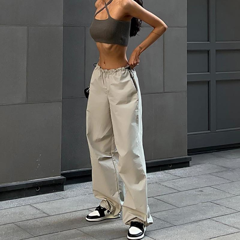 2022 модные женские спортивные штаны в стиле Харадзюку в стиле панк, шикарные однотонные винтажные брюки, повседневная уличная одежда, мешковатые брюки для бега, свободные широкие брюки