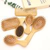 100% Natural Eco-friendly Bamboo Wooden Hair Cushion Brush Comb Massage Private Label Paddle Detangling Hair Brush for Women