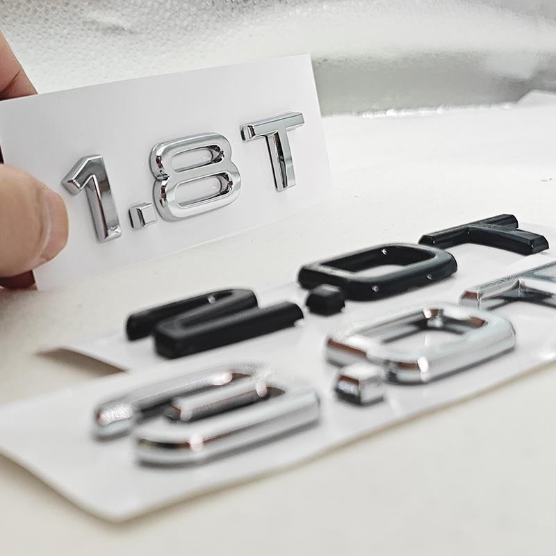 3D ABS Car Letters Logo 1.8T 2.0T 3.0T Rear Trunk Badge Emblem For f2 A3 A4 A5 A6 A7 A8 Q2 Q3 Q5 Q7 Q8 Car Sticker Accessories