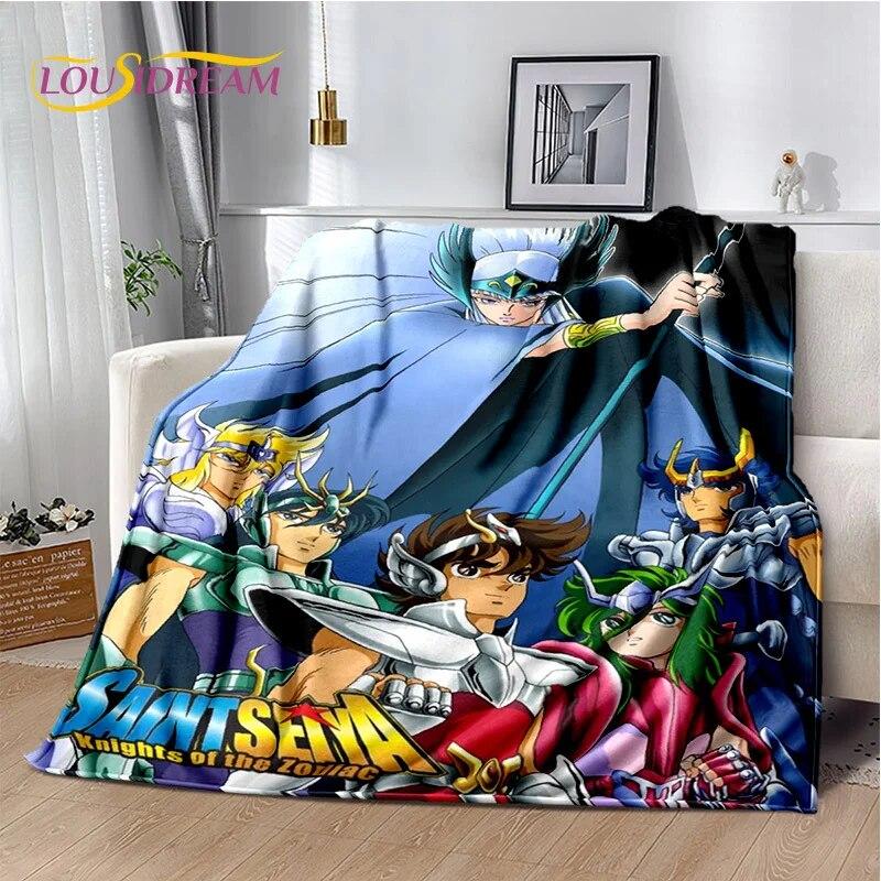 Одеяло HD с рисунком Saint Seiya в стиле ретро, мягкое одеяло для дома, спальни, кровати, дивана, пикника, путешествия, офиса, детское одеяло