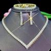 CMM 3 шт., высокое качество, свадебные украшения в Дубае, инкрустированные квадратные AAA циркониевые ожерелья, серьги, браслет, набор для женщин