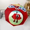 Автоматический зонт с принтом Numberblocks1, 8 спиц, железный каркас, пластиковая ручка, подходит для путешествий на открытом воздухе и на каждый день, идеальный подарок
