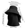 Sun Hat Anti-UV Mask Sunshade Shawl Cap Solid Color Portable Neck Protection Hat Polyester Wide-brimmed Picking Tea Hat Sport