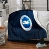Brighton & Hove Albion Crest Flannel Blanket, Soft Polyester, Modern Design, All-Season for Camping, Travel, Gifts for holidays or birthdays
