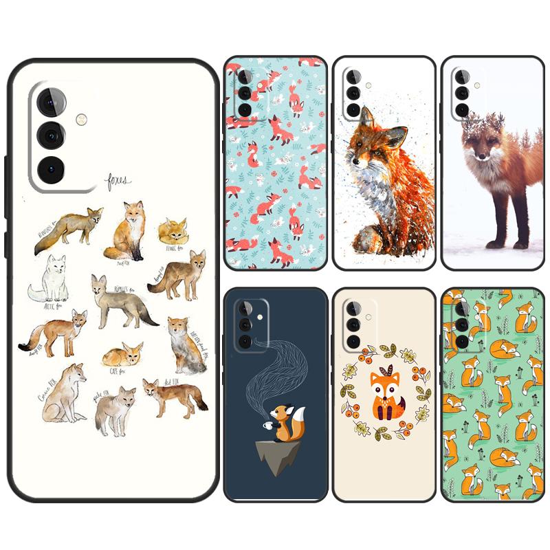 Чехол с рисунком лисы для Samsung Galaxy A32 A52 A12 A14 A34 A54 A51 A71 A15 A25 A35 A55 A53 A33 A13