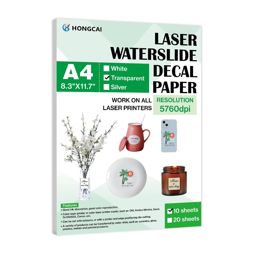 10 Sheets Hongcai Water Transfer Paper Film A4 Size 29.72*21.08cm No Baking Required No Varnish Needed Transparent Transfer