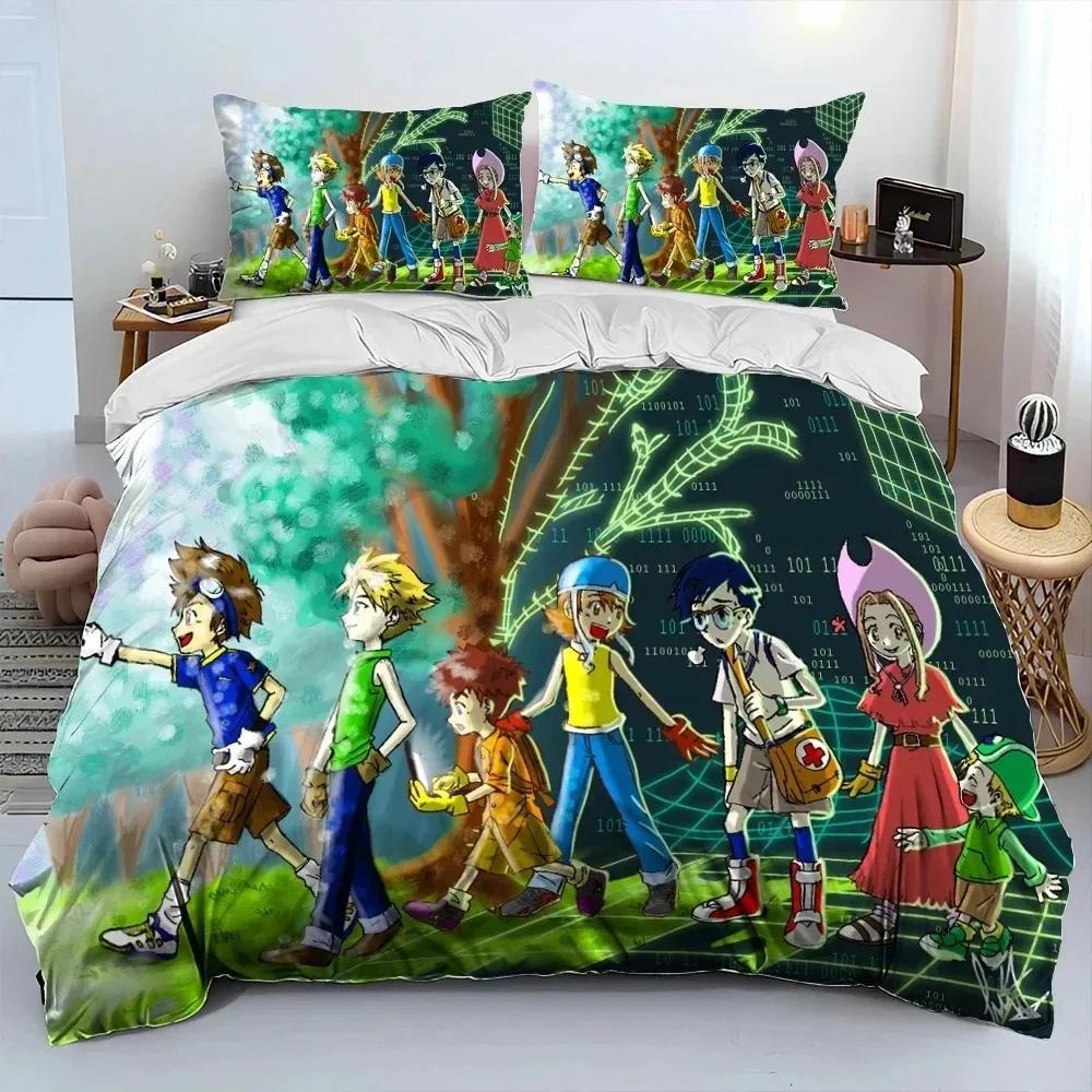 Аниме Digimon Adventure Monster Комплект постельного белья Пододеяльник Постельный комплект Одеяло Чехол Наволочка Одеяло King Queen Size Мальчики Взрослые