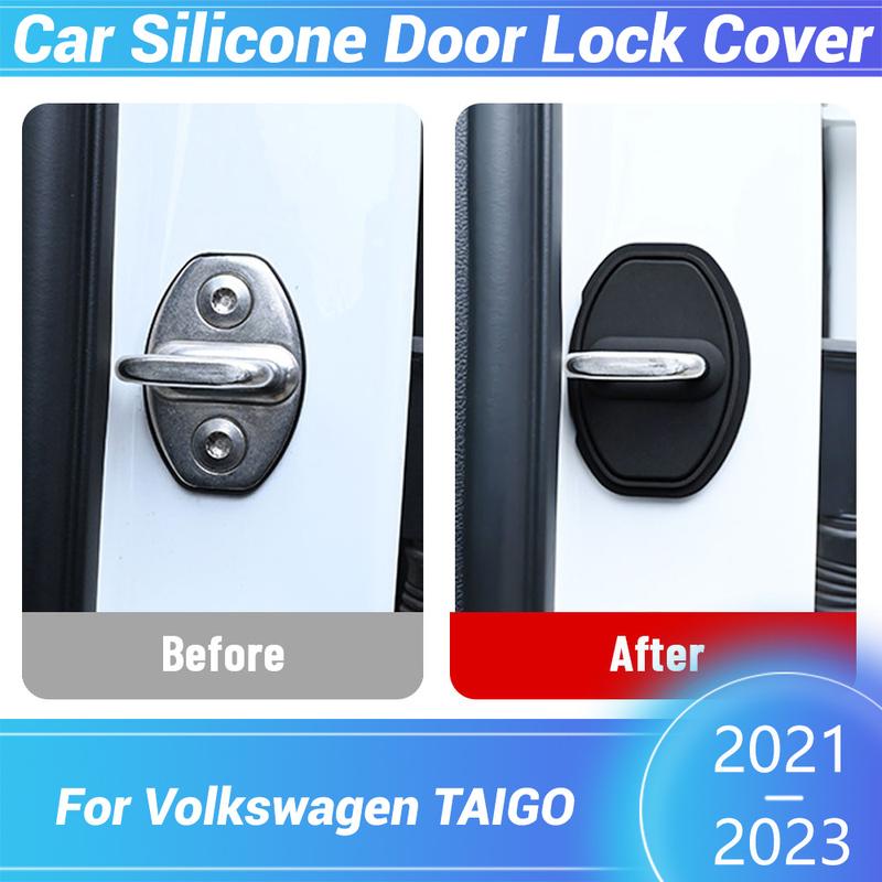 Car Door Lock Silicone Buckle Protector Cover For Volkswagen TAIGO Car Door Latch Anti-collision Accessories