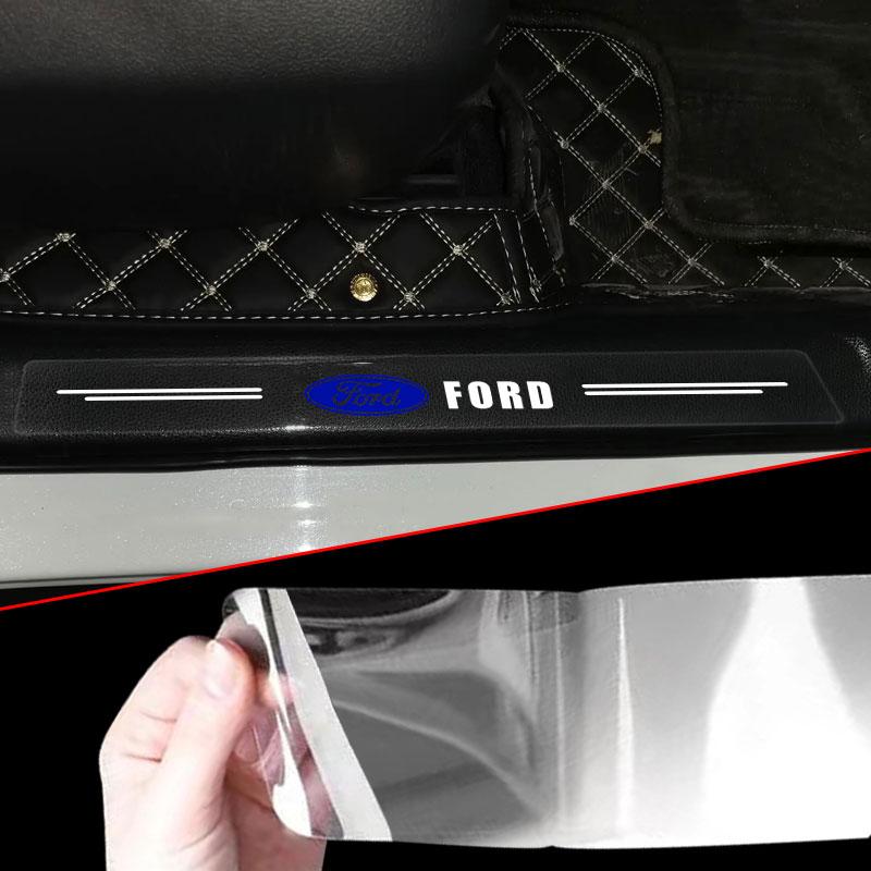 Протектор порога автомобиля Прозрачная декоративная наклейка-значок Для Ford Focus Mondeo MK1 MK2 MK4 MK3 Fiesta ST Line Kugo Transit Escape Fusion Explorer