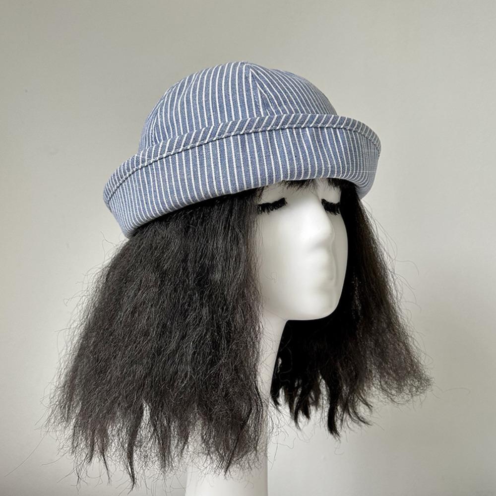 Y2K Stripe Sailor Hat Cute Painter Hat Kawaii Navy Hat Cosplay