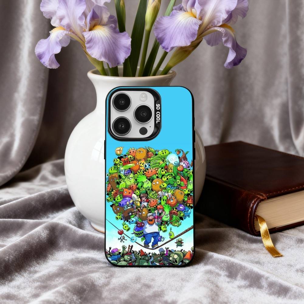 Чехол для телефона P-Plants-S VS Z-Zombies-S для iPhone 17, 16, 15, 14, 13, 12, 11 Plus, Pro Max Черный Конфетный серебристый чехол для телефона