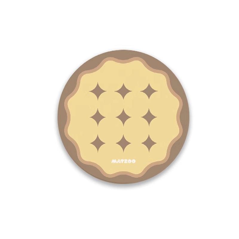 Round plaid hard diatom mud coffee tea coaster thermal insulation pad office non-slip absorbent pad