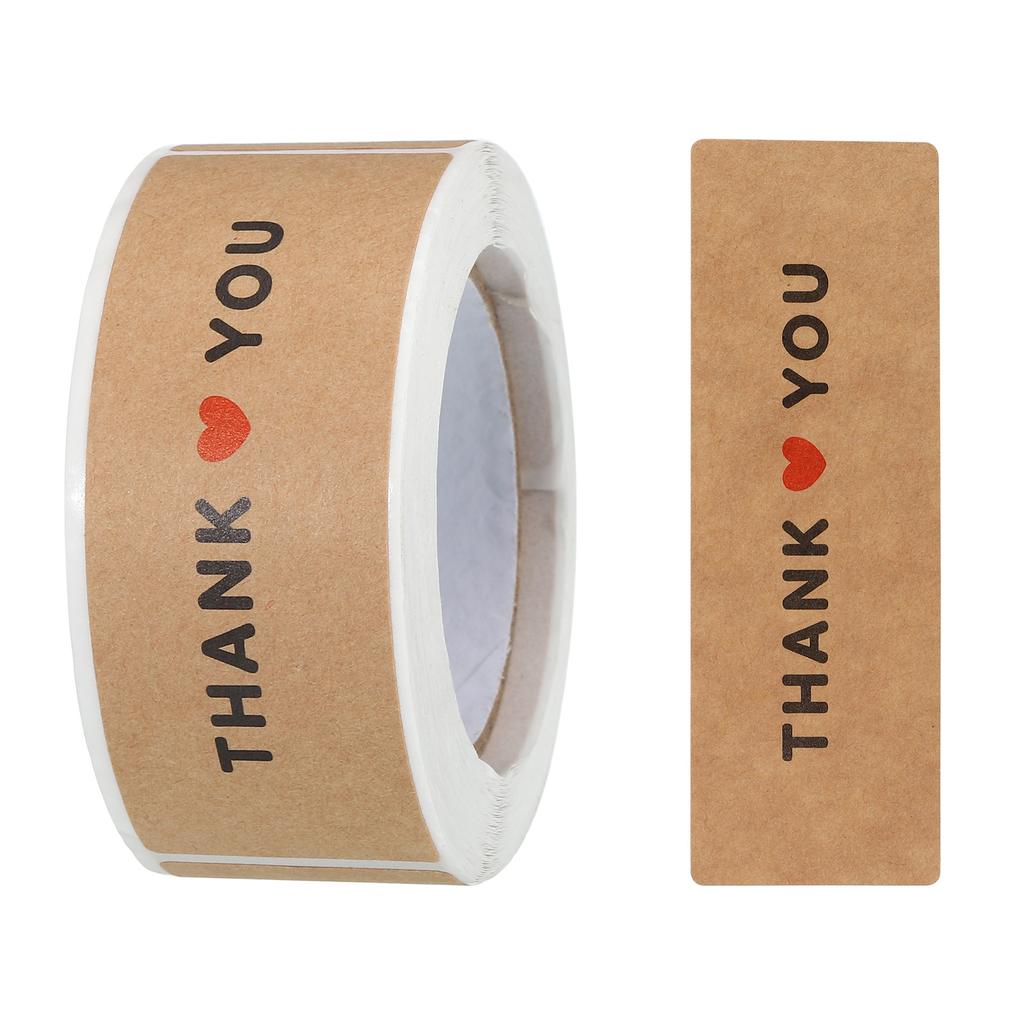 1 Roll Thank You for Your Purchase Stickers Adhesive Rectangle Gift Seal Labels for DIY Business Self-adhesive Paper Labels