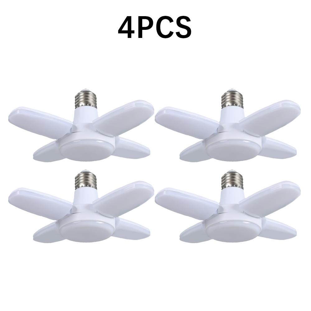 Светодиодные светильники для гаража, промышленное освещение, складная четырехлепестковая лампа мощностью 28 Вт, светодиодные светильники для подвала, деформируемые для гаража, склада, мастерской