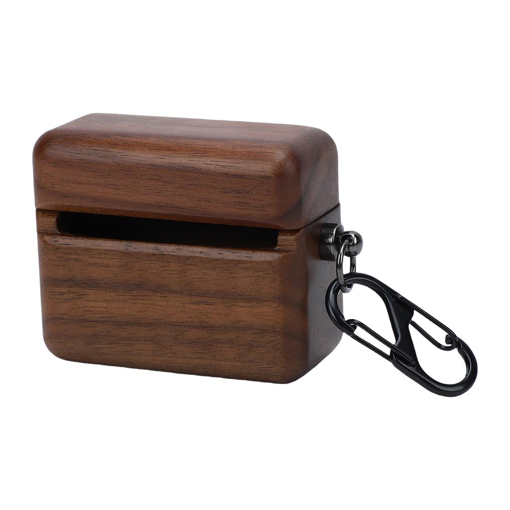Protective Cover Fit for   Pi8 Wireless   Earbuds Charging Case Hand Polished   Earphone Case Walnut Wood Cover
