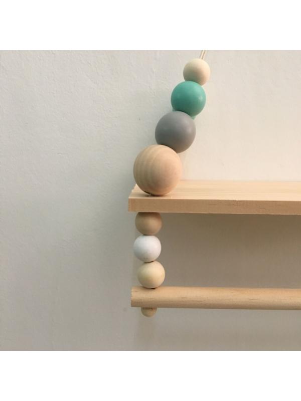 Скандинавский стиль Деревянные бусины Настенная полка Дисплей Стойка для хранения Для декора дома