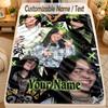 Flannel BlanketBillie Eilish Custom Name Text Personalized Soft Warm Throw Blanket Home Decor Gift