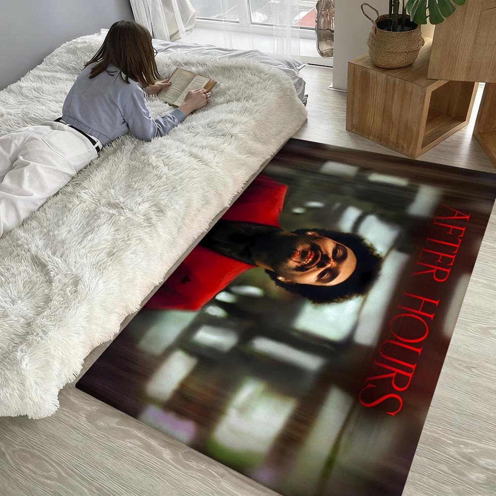 Singer The W-Weeknd Music Floor Mat Soft Thickened Absorbent Non-Slip Bedroom Living Room Door Mat Home Decor Flannel Rugs