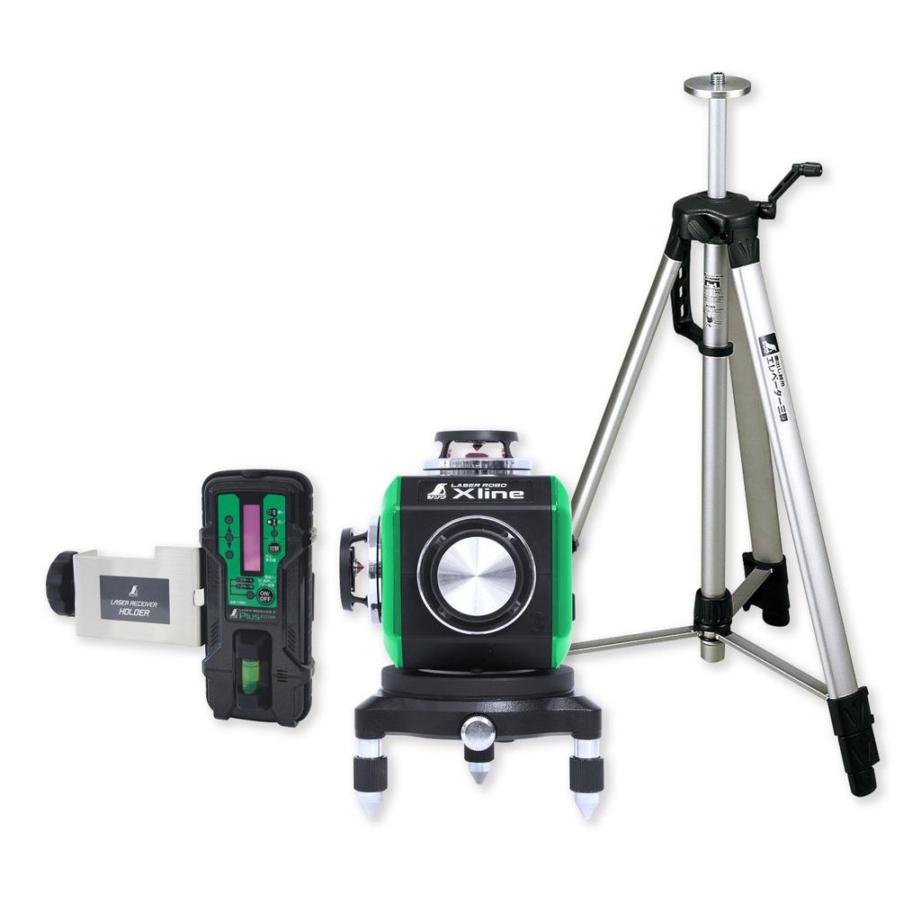 Shinwa Sokutei Laser Marker LASER ROBO Green Set 71618 X-Line Receiver/Tripod