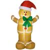 6ft Christmas Inflatable Gingerbread Man & Santa Hat Safe Outdoor Decoration w/ Accessories