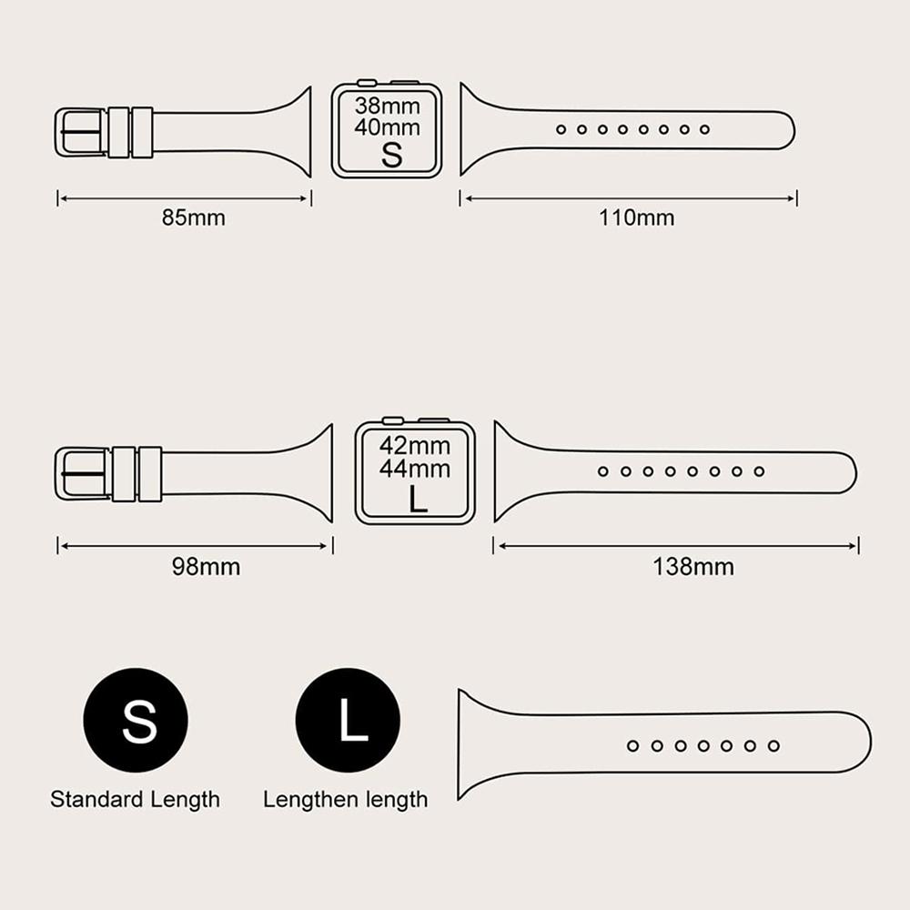 For Apple Watch Series 10 42mm/9 8 7 41mm/SE (2023) SE (2022) SE 6 5 4 40mm/3 2 1 38mm Band Soft Silicone Watch Strap