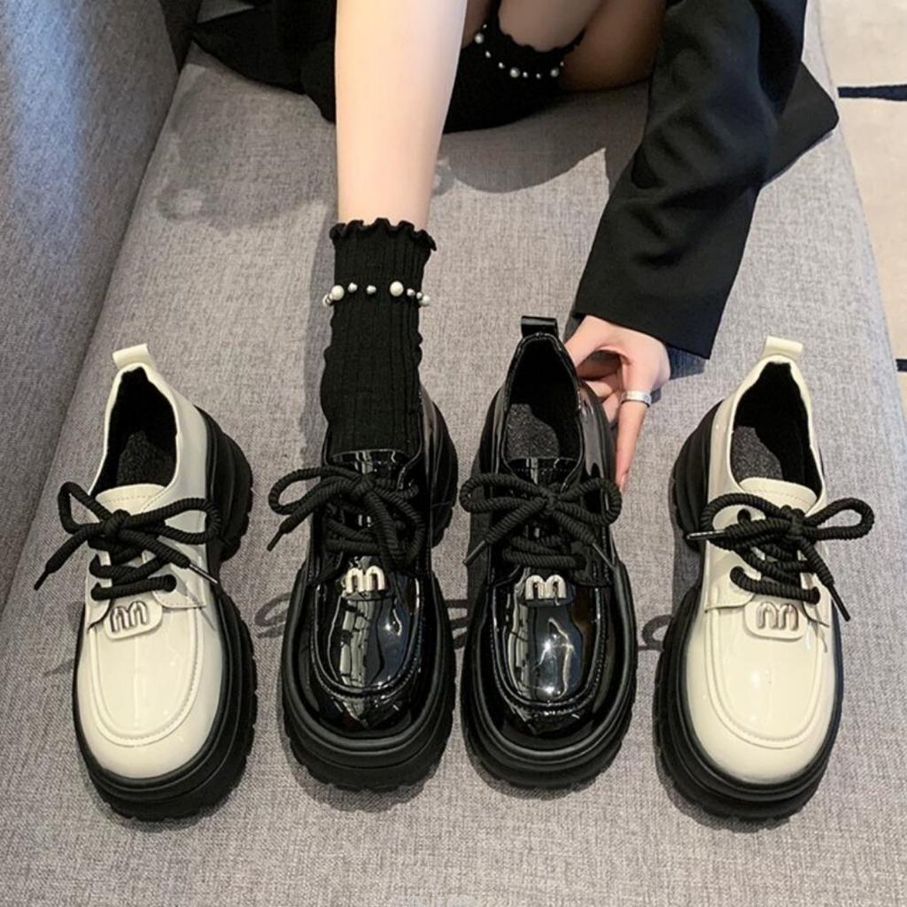 Модные женские туфли на платформе 2024 Весна британский стиль шнуровка Мэри Джейн Туфли женские японские Jk Uniform Лолита Туфли на толстой подошве