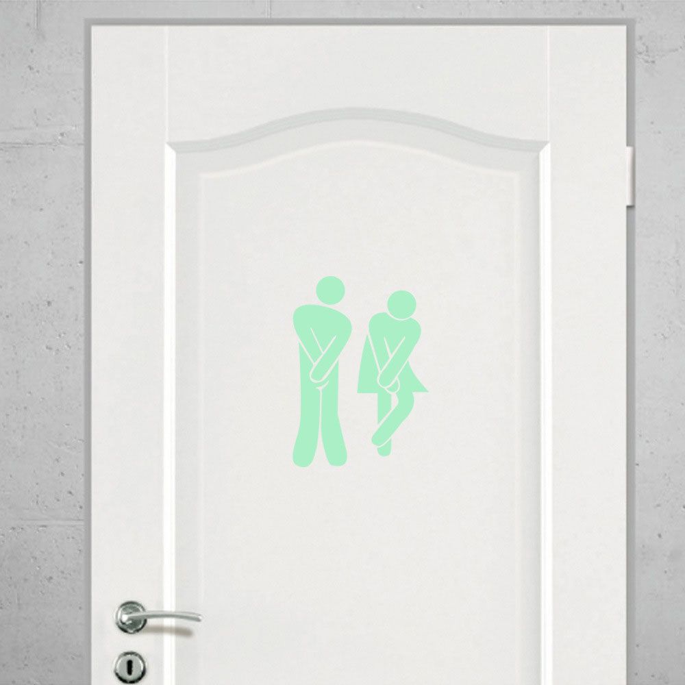 Glow In The Dark Decoration Bathroom Indicator Label Wall Sticker Washroom Door Sign Toilet Sticker