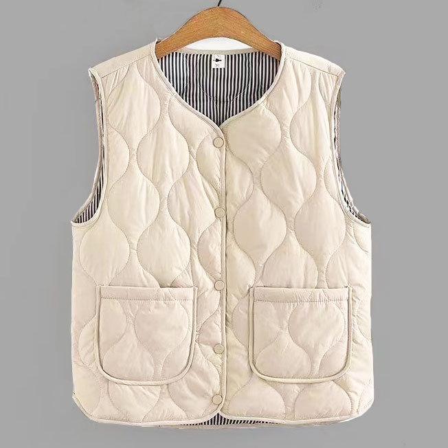 Новый легкий пуховый хлопковый жилет женский осенне-зимний без воротника подкладка короткий женский жилет большого размера жилет куртка