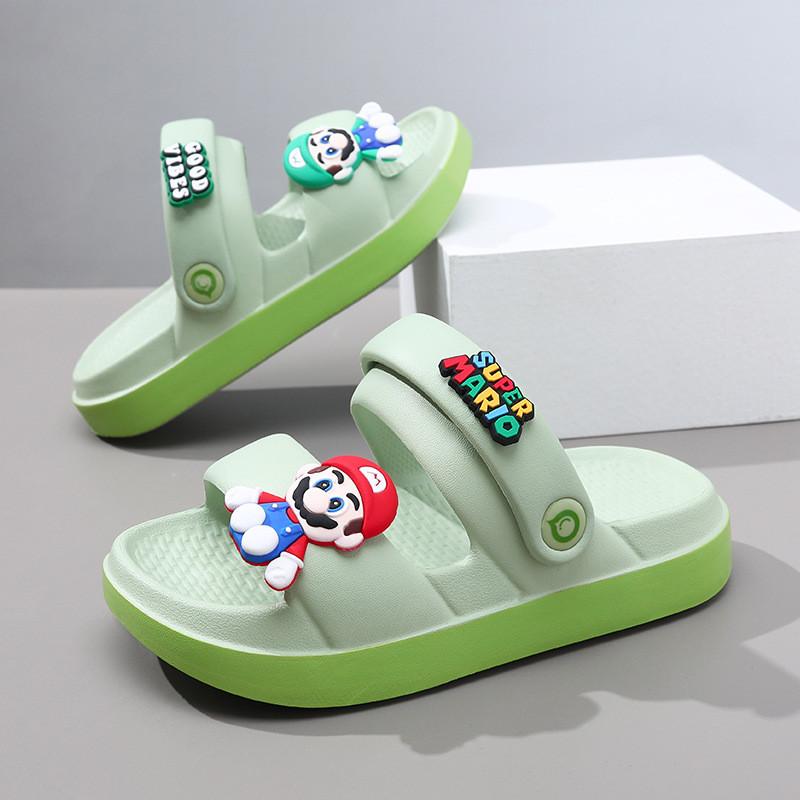Stylish Mario Kids Sandals Summer Indoor Slip On Shoes For Boys Fashionable Beach Footwear