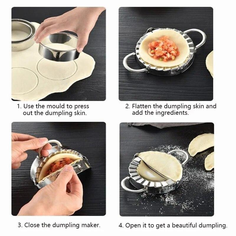 Dumpling Maker Stainless Steel Manual Dumpling Mold Press Peeling Slicer Easy Dumpling Tool Jiaozi Maker Kitchen Accessories