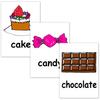 English Word Cards Flashcards, (Sweets) A4 Size, Laminated