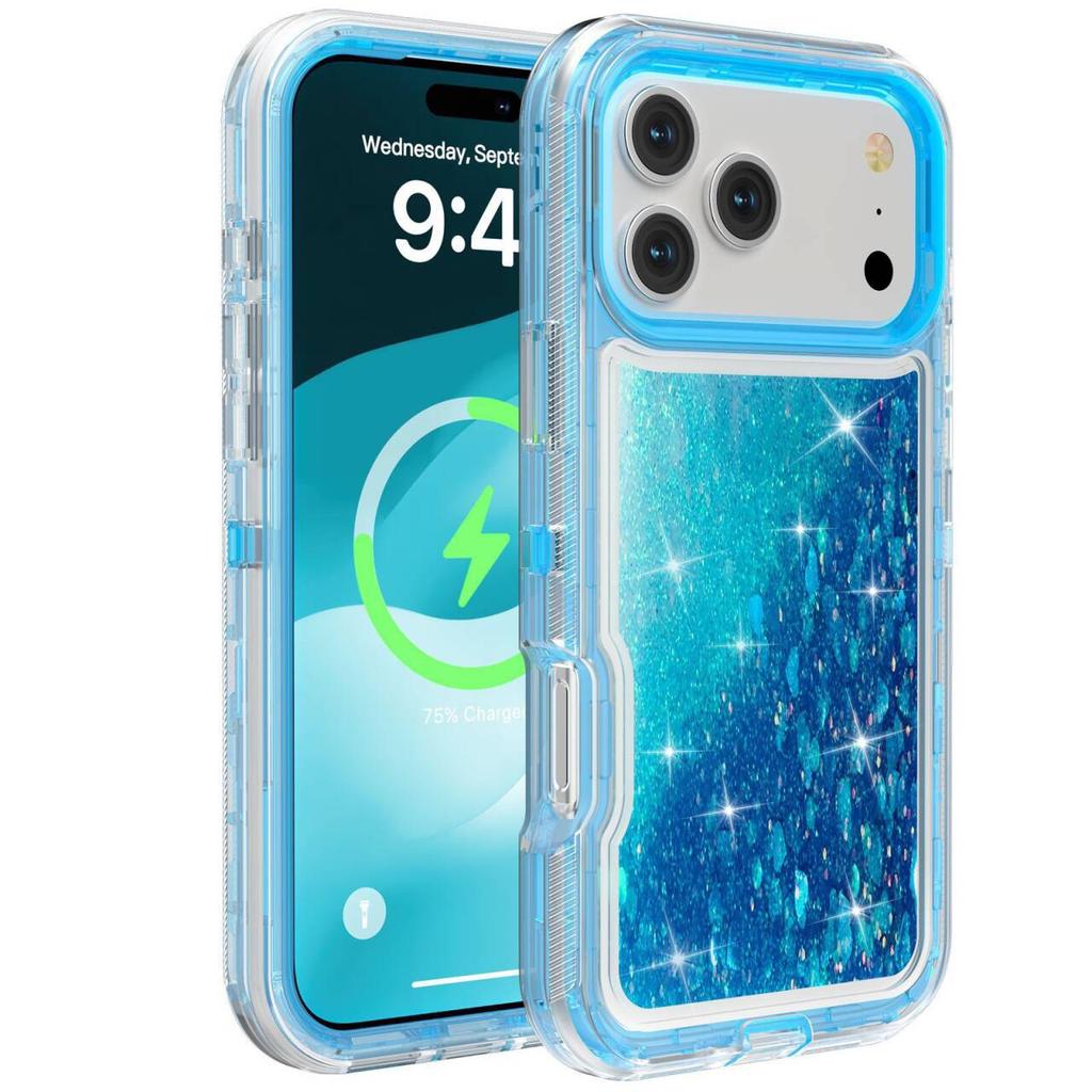 3-в-1 Военный противоударный бронированный чехол 3D блестящий динамический ударопрочный чехол для телефона для IPhone 17 Pro Max 16 15 14 13 12 Pro Max Нескользящий Otther с чехлом-коробкой