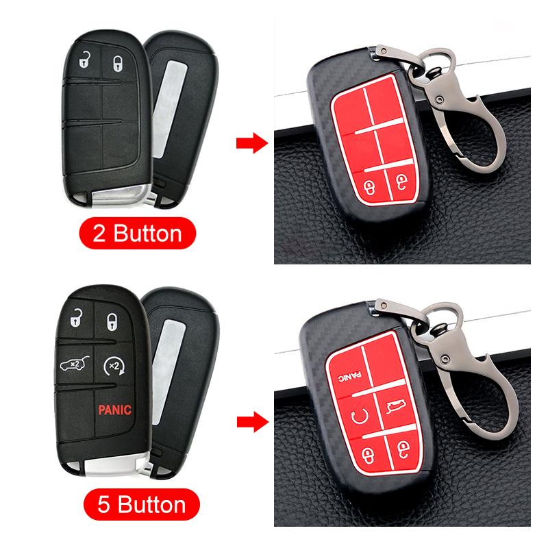 Чехол для дистанционного ключа автомобиля из АБС-пластика из углеродного волокна для Jeep Grand Cherokee WK2 SRT Renegade Compass 2th для Chrysler 200 300