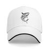 Summer Casual Baseball Cap Black Art Shark Design White Tennis Skate Hip Hop Hats For Unisex-Teens Breathable Classic Caps