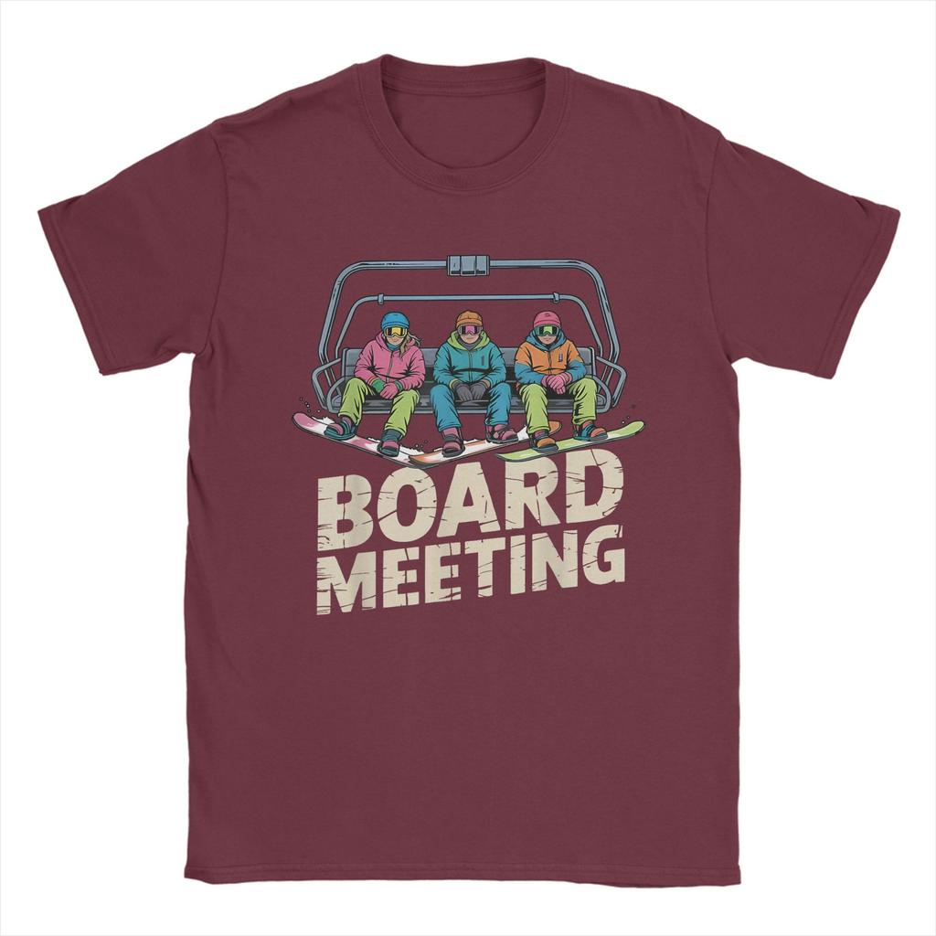 Leisure Snowboard Board Meeting TShirt for Unisex O Neck Pure Cotton T Shirts Short Sleeve Tee Shirt Birthday Present Clothes