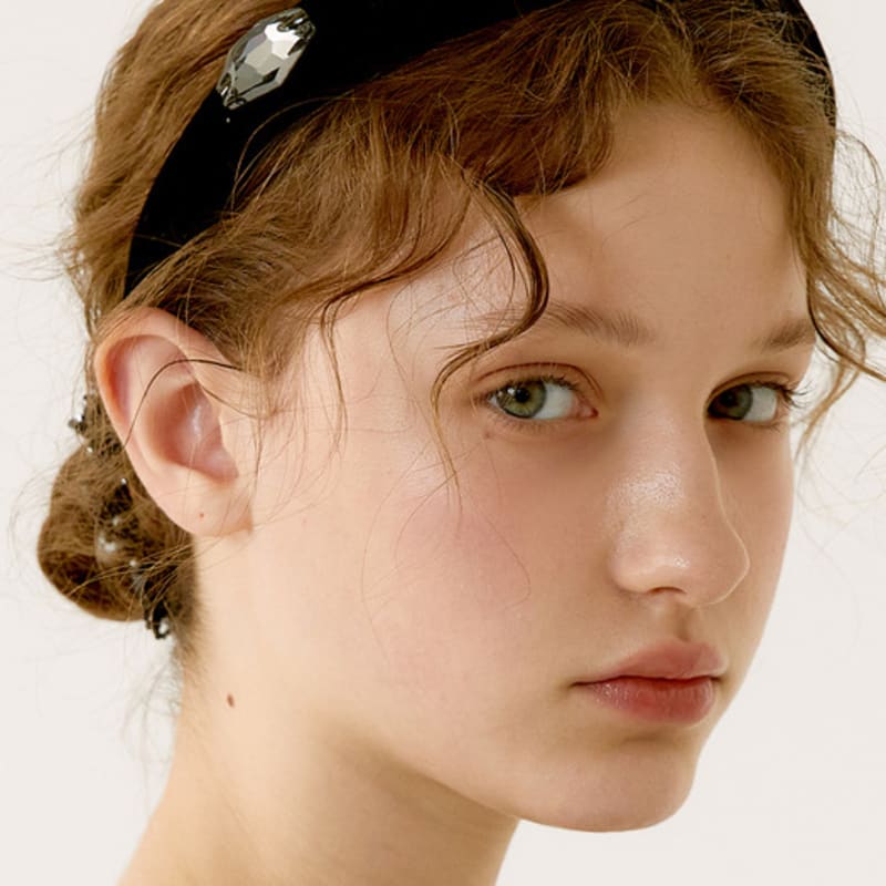 Жан Поль Кларисс Бархатная повязка для волос с австрийскими кристаллами JP-23-352HB