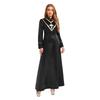 Womens Priest Cleric Cassocks Embroidered Cross Long Sleeve Back Zipper Long Robe