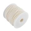 25MRoll Double Cotton Line Imitation Half Round Pearls Beads Chain Garland for Wedding (beige)