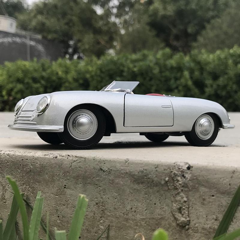 AABKO1 WELLY 1:24 Porsche 356 No.1 Roadster Alloy Car Diecasts & Toy Vehicles Car Model Miniature Scale Model Car Toy For Children