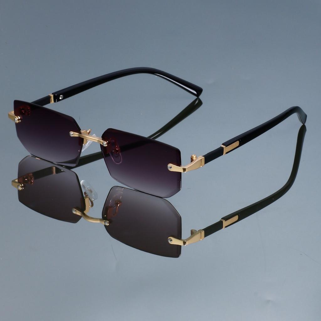 New Fashionable Retro Square Glasses for Women and Men Frameless Simple and Versatile Decorative Glasses