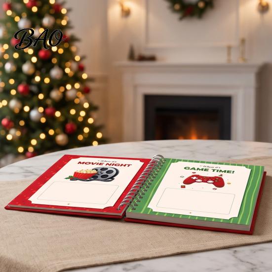 Party Favor Card Holder Merry Christmas Gift Book, DIY Spiral Bound Personalized Writing Paper for Messages Booklet, Xmas Gifts Family, Friends,
