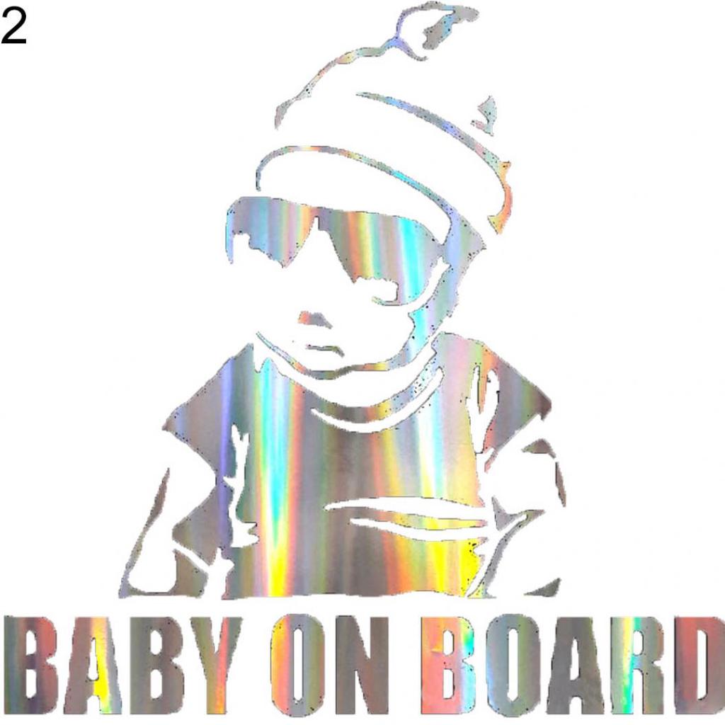 Голографическая наклейка на стекло автомобиля с предупреждением о наличии ребенка в машине