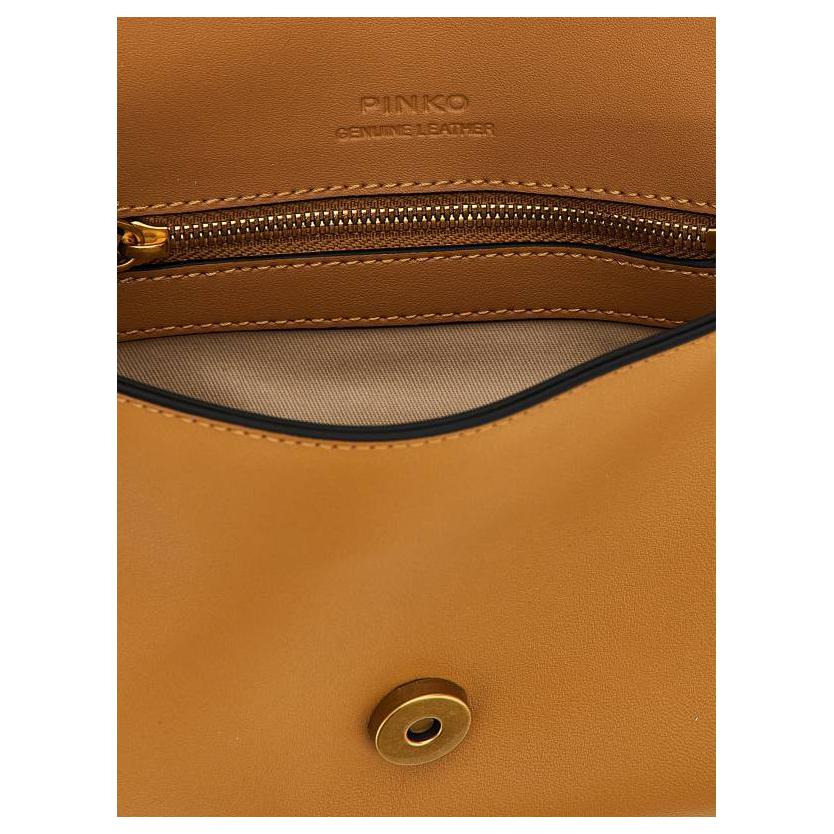 PINKO Love Bag Brand Logo Leather Shoulder Bag Mini Women shoulder bag Brown 104340-A0QO-C83Q