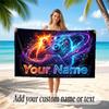 Game Controller Theme Soft Beach Towel Personalized Custom Name Text Towel Portable for Beach Pool Travel