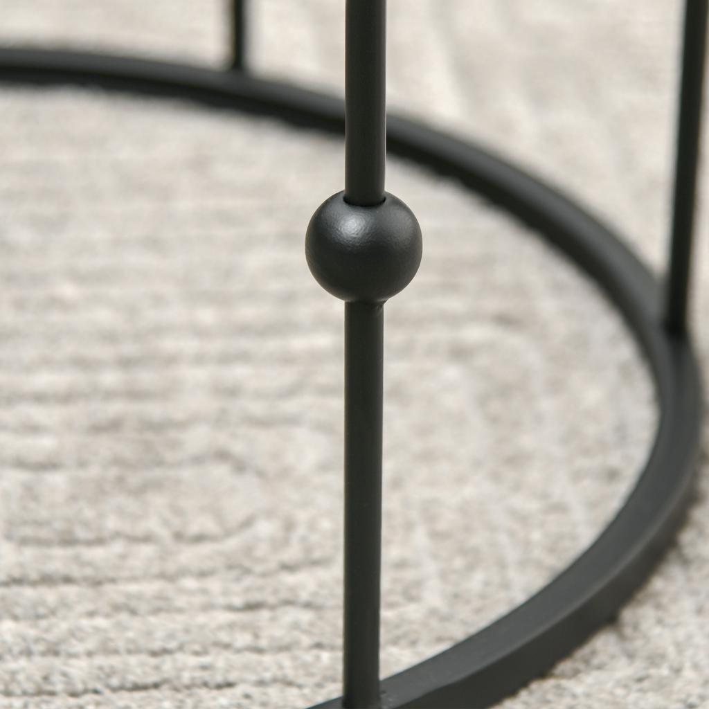Nesting Round Coffee Table Set of 2 - Black