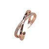 Adjustable Trendy Rose Gold Zircon Ring for Women
