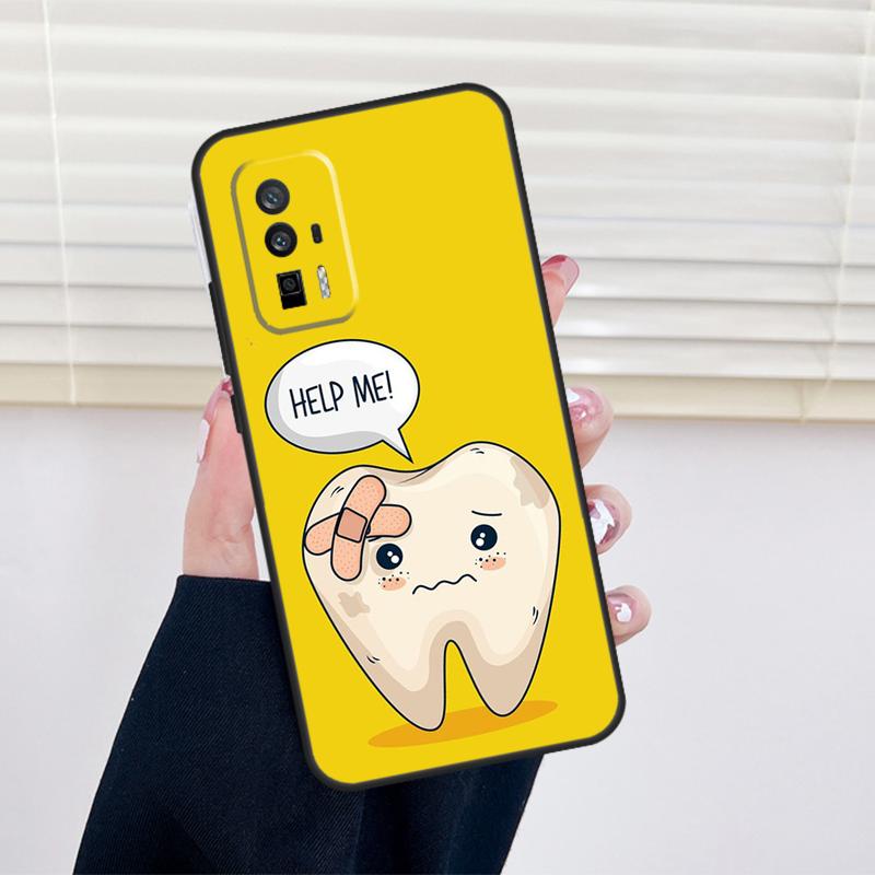 Мультяшный чехол для зубов и стоматолога для Xiaomi 15 14 13 Ultra 11T 12T 13T 14T Pro POCO X7 Pro X3 X5 X6 M6 F5 F6 Pro