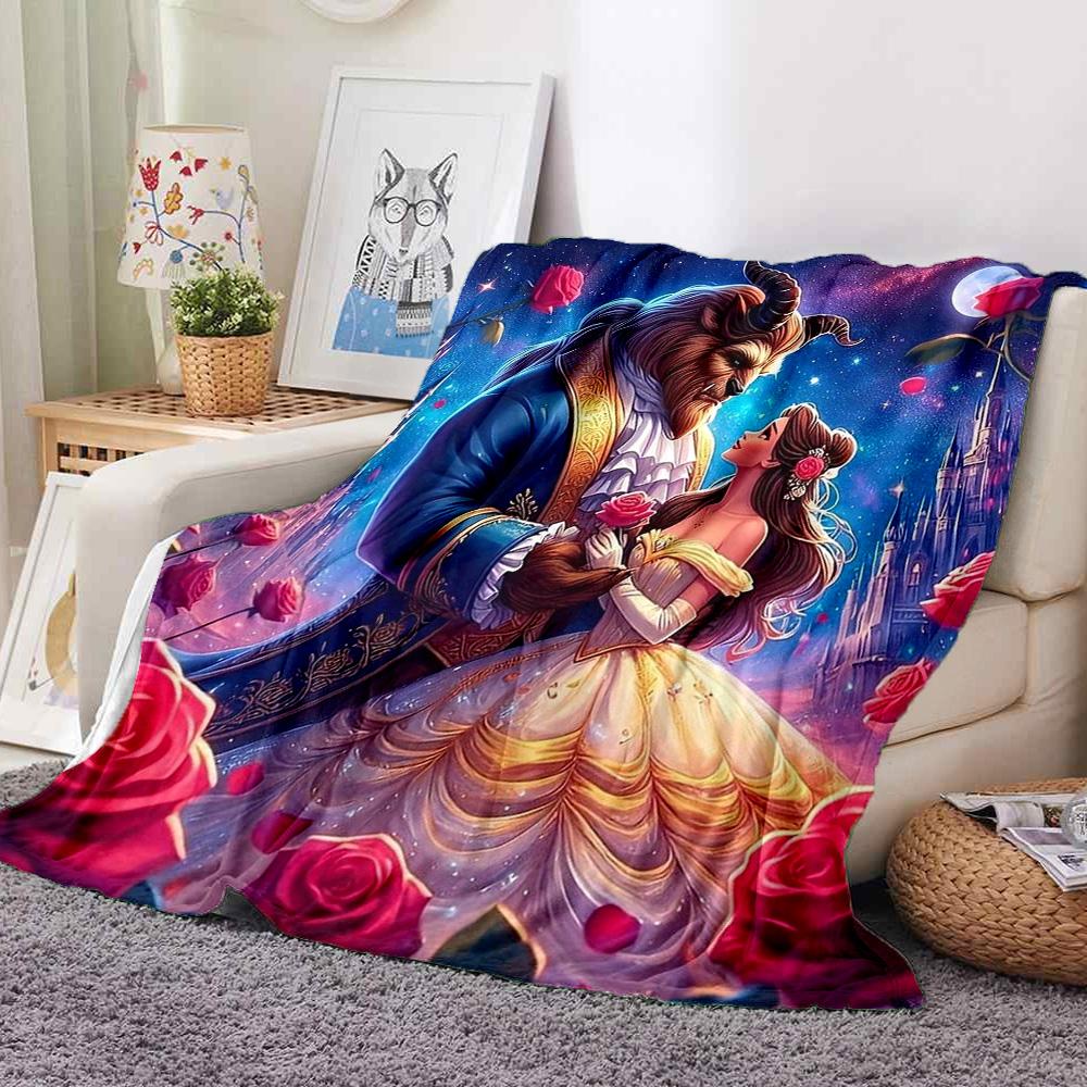 Beauty Beast Flannel Blanket Throw Blanket Soft Warm Sofa Bed Camping home Decor Unique Christmas Gift C92641