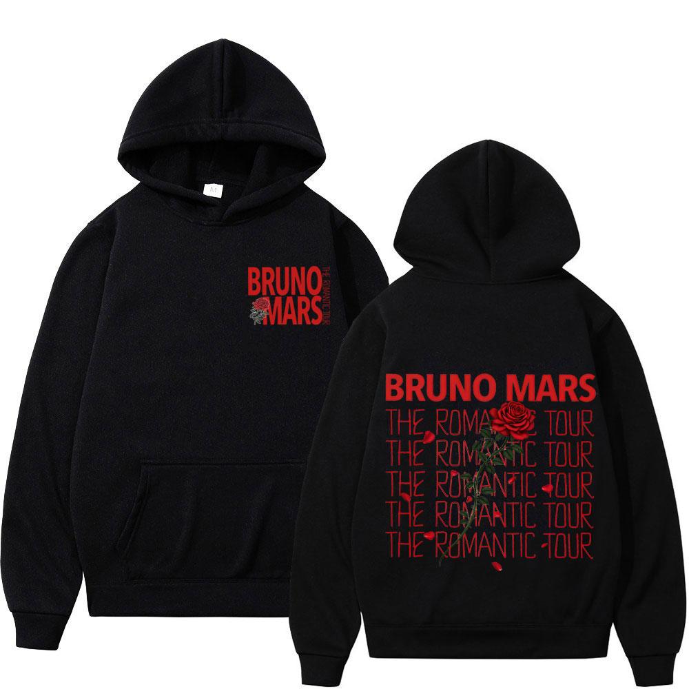 Bruno Mars The Romantic Tour 2026 Print Hoodie Unisex Fashion Pullover Long Sleeves Loose Aesthetic Sweatshirts Fan Gifts