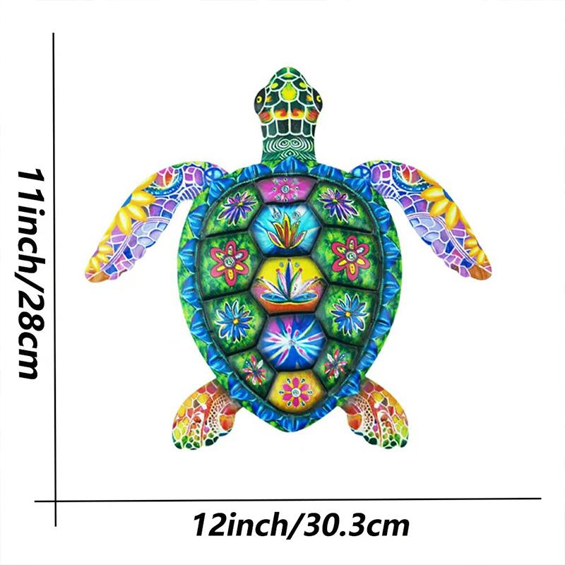 Metal Turtle Wall Decor 3D Sea Turtle Wall Art Sculpture for Garden Fence Patio Yard Lawn Bedroom Living Room Home Decoration